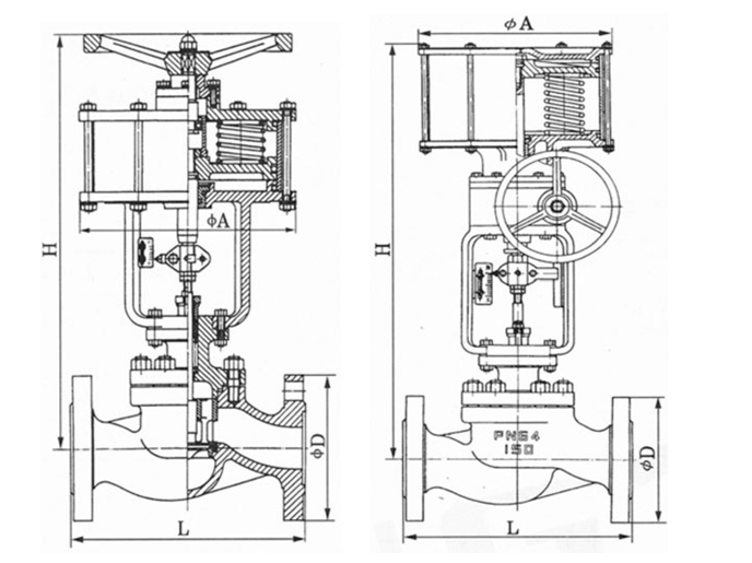 氣動帶手動活塞式切斷閥結構圖 氣動帶手動活塞式切斷閥結構圖